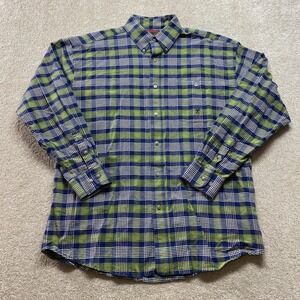 Twenty X Shirt Mens XL Blue Green Plaid Button Up‎ Western Classic Cotton Pocket